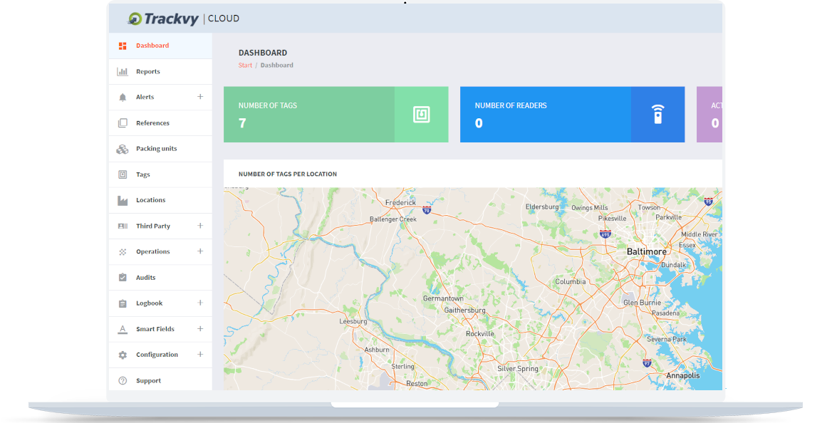 Plataforma Trackvy para trazabilidad RFID de activos e inventarios en Colombia